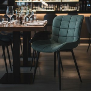 meg-GP040-0024,3-2 ΚΑΡΕΚΛΑ ΤΡΑΠΕΖΑΡΙΑΣ CHIARA MEGAPAP ΠΡΑΣΙΝΟ ΥΦΑΣΜΑ - ΜΕΤΑΛΛΙΚΟ ΜΑΥΡΟ ΠΟΔΙ 48X58X81ΕΚ.