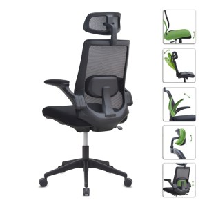 meg-GP040-0025,1-1 ΚΑΡΕΚΛΑ ΓΡΑΦΕΙΟΥ ΔΙΕΥΘΥΝΤΙΚΗ BELORA MEGAPAP ΜΕ ΥΦΑΣΜΑ MESH ΧΡΩΜΑ ΜΑΥΡΟ 63,5X62X117/127ΕΚ.