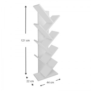 meg-GP041-0007,1-4 ΒΙΒΛΙΟΘΗΚΗ ΜΕΛΑΜΙΝΗΣ MILTON MEGAPAP ΧΡΩΜΑ ΛΕΥΚΟ 44X22X121ΕΚ.