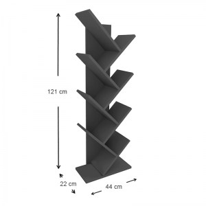 meg-GP041-0007,3-4 ΒΙΒΛΙΟΘΗΚΗ ΜΕΛΑΜΙΝΗΣ MILTON MEGAPAP ΧΡΩΜΑ ΑΝΘΡΑΚΙ 44X22X121ΕΚ.