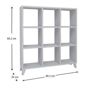 meg-GP041-0009,1-4 ΒΙΒΛΙΟΘΗΚΗ ΜΕΛΑΜΙΝΗΣ SAUL MEGAPAP ΧΡΩΜΑ ΛΕΥΚΟ 88,2X20X88,2ΕΚ.