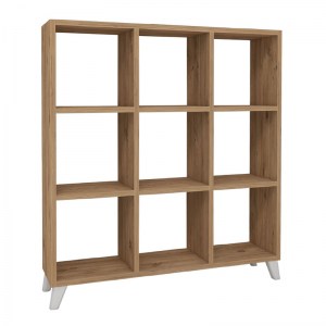 meg-GP041-0009,2-1 ΒΙΒΛΙΟΘΗΚΗ ΜΕΛΑΜΙΝΗΣ SAUL MEGAPAP ΧΡΩΜΑ PINE OAK 88,2X20X88,2ΕΚ.