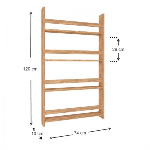 meg-GP041-0011,2-3 ΕΠΙΤΟΙΧΙΑ ΒΙΒΛΙΟΘΗΚΗ - ΡΑΦΙΕΡΑ MONTESSORI MEGAPAP ΑΠΟ ΜΕΛΑΜΙΝΗ ΧΡΩΜΑ PINE OAK 70X10X120ΕΚ.