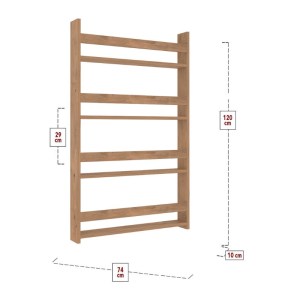meg-GP041-0011,2-4 ΕΠΙΤΟΙΧΙΑ ΒΙΒΛΙΟΘΗΚΗ - ΡΑΦΙΕΡΑ MONTESSORI MEGAPAP ΑΠΟ ΜΕΛΑΜΙΝΗ ΧΡΩΜΑ PINE OAK 70X10X120ΕΚ.