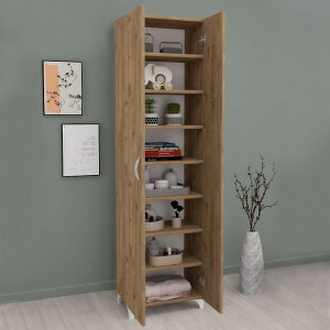 meg-GP041-0015,2-1 ΝΤΟΥΛΑΠΑ - ΠΑΠΟΥΤΣΟΘΗΚΗ ΜΕΛΑΜΙΝΗΣ LILLY MEGAPAP ΧΡΩΜΑ PINE OAK 49X32X178ΕΚ.