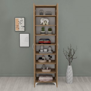 meg-GP041-0015,2-4 ΝΤΟΥΛΑΠΑ - ΠΑΠΟΥΤΣΟΘΗΚΗ ΜΕΛΑΜΙΝΗΣ LILLY MEGAPAP ΧΡΩΜΑ PINE OAK 49X32X178ΕΚ.