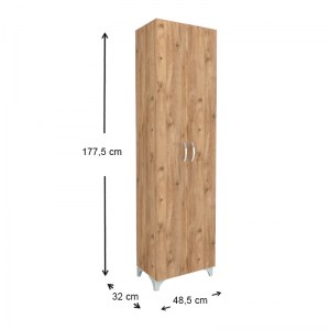meg-GP041-0015,2-5 ΝΤΟΥΛΑΠΑ - ΠΑΠΟΥΤΣΟΘΗΚΗ ΜΕΛΑΜΙΝΗΣ LILLY MEGAPAP ΧΡΩΜΑ PINE OAK 49X32X178ΕΚ.