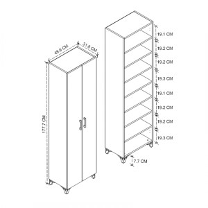 meg-GP041-0015,3-6 ΝΤΟΥΛΑΠΑ - ΠΑΠΟΥΤΣΟΘΗΚΗ LILLY MEGAPAP ΧΡΩΜΑ ΑΝΘΡΑΚΙ 49X32X178ΕΚ.