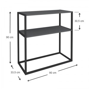 meg-GP041-0018,4-4 ΚΟΝΣΟΛΑ CASTEL MEGAPAP ΜΕΤΑΛΛΙΚΗ - ΜΕΛΑΜΙΝΗΣ ΧΡΩΜΑ ΜΑΥΡΟ - ΑΝΘΡΑΚΙ 90X33,5X90ΕΚ.