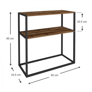 meg-GP041-0018,5-4 ΚΟΝΣΟΛΑ CASTEL MEGAPAP ΜΕΤΑΛΛΙΚΗ - ΜΕΛΑΜΙΝΗΣ ΧΡΩΜΑ ΜΑΥΡΟ - ΚΑΠΝΙΣΤΗ ΚΑΡΥΔΙΑ 90X33,5X90ΕΚ.