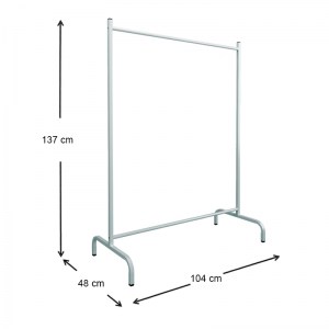 meg-GP041-0024,2-3 ΕΠΙΔΑΠΕΔΙΑ ΚΡΕΜΑΣΤΡΑ MUJU MEGAPAP ΜΕΤΑΛΛΙΚΗ ΧΡΩΜΑ ΛΕΥΚΟ 104X48X137ΕΚ.