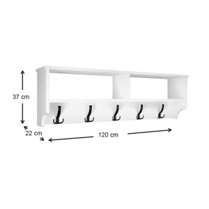 meg-GP041-0026,1-2 ΚΡΕΜΑΣΤΡΑ ΤΟΙΧΟΥ SOTO MEGAPAP ΑΠΟ ΜΕΛΑΜΙΝΗ ΧΡΩΜΑ ΛΕΥΚΟ 120X22X37ΕΚ.