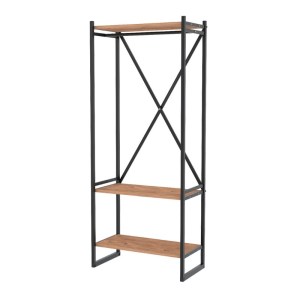 meg-GP041-0027,2-4 ΕΠΙΠΛΟ ΕΙΣΟΔΟΥ - ΚΡΕΜΑΣΤΡΑ ZULA MEGAPAP ΜΕΤΑΛΛΙΚΗ - ΜΕΛΑΜΙΝΗΣ ΧΡΩΜΑ ΜΑΥΡΟ - PINE OAK 66X30X160ΕΚ.