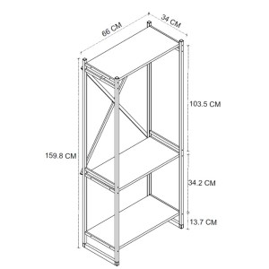 meg-GP041-0027,2-5 ΕΠΙΠΛΟ ΕΙΣΟΔΟΥ - ΚΡΕΜΑΣΤΡΑ ZULA MEGAPAP ΜΕΤΑΛΛΙΚΗ - ΜΕΛΑΜΙΝΗΣ ΧΡΩΜΑ ΜΑΥΡΟ - PINE OAK 66X30X160ΕΚ.