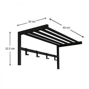 meg-GP041-0034,1-2 ΚΡΕΜΑΣΤΡΑ ΤΟΙΧΟΥ OFRED MEGAPAP ΜΕΤΑΛΛΙΚΗ ΧΡΩΜΑ ΜΑΥΡΟ 69X34X32,5ΕΚ.