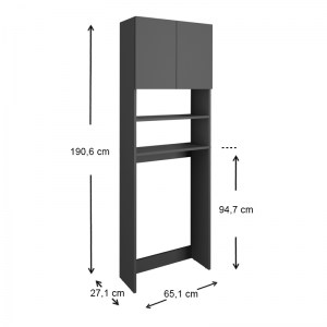 meg-GP041-0035,2-2 ΕΠΙΠΛΟ ΠΛΥΝΤΗΡΙΟΥ RAMSEY MEGAPAP ΑΠΟ ΜΕΛΑΜΙΝΗ ΧΡΩΜΑ ΑΝΘΡΑΚΙ 65X27X190,6ΕΚ.