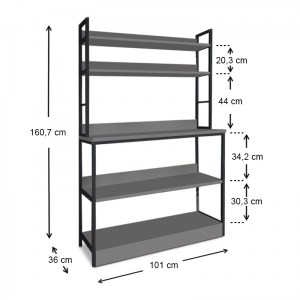 meg-GP041-0042,2-2 ΕΠΙΠΛΟ ΚΟΥΖΙΝΑΣ FOYER MEGAPAP ΜΕΤΑΛΛΙΚΟ - ΜΕΛΑΜΙΝΗΣ ΧΡΩΜΑ ΜΑΥΡΟ - ΑΝΘΡΑΚΙ 101X36X160,7ΕΚ.