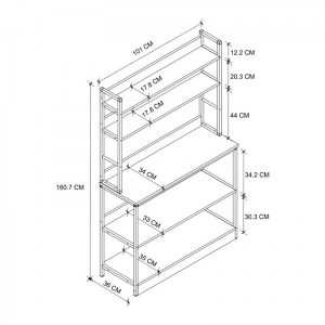 meg-GP041-0042,3-2 ΕΠΙΠΛΟ ΚΟΥΖΙΝΑΣ FOYER MEGAPAP ΜΕΤΑΛΛΙΚΟ - ΜΕΛΑΜΙΝΗΣ ΧΡΩΜΑ ΜΑΥΡΟ - ΚΑΠΝΙΣΤΗ ΚΑΡΥΔΙΑ 101X36X160,7ΕΚ.