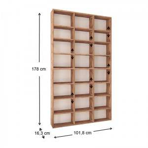 meg-GP041-0045,2-3 ΒΙΒΛΙΟΘΗΚΗ ΜΕΛΑΜΙΝΗΣ FYODOR MEGAPAP ΧΡΩΜΑ PINE OAK 102X16X178ΕΚ.