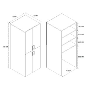meg-GP041-0057,2-4 ΝΤΟΥΛΑΠΑ ΜΠΑΝΙΟΥ - ΕΠΙΠΛΟ ΠΛΥΝΤΗΡΙΟΥ MILLAY MEGAPAP ΧΡΩΜΑ SAPPHIRE OAK 70X70X180ΕΚ.