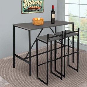 meg-GP041-0058,2-1 ΤΡΑΠΕΖΙ ΜΠΑΡ - STAND CREGO MEGAPAP ΜΕΤΑΛΛΙΚΟ - ΜΕΛΑΜΙΝΗΣ ΧΡΩΜΑ ΑΝΘΡΑΚΙ - ΜΑΥΡΟ 100X45X89ΕΚ.
