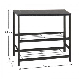 meg-GP041-0061,2-2 ΒΟΗΘΗΤΙΚΟ ΤΡΑΠΕΖΑΚΙ ΓΙΑ ΦΟΥΡΝΑΚΙ MULLIGAN MEGAPAP ΜΕΤΑΛΛΙΚΟ - ΜΕΛΑΜΙΝΗΣ ΧΡΩΜΑ ΜΑΥΡΟ - ΕΦΕ ΜΑΡΜΑΡΟΥ 80X40X80ΕΚ.