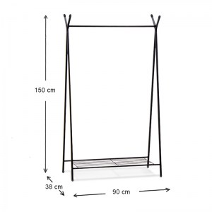 meg-GP041-0063,1-2 ΕΠΙΔΑΠΕΔΙΑ ΚΡΕΜΑΣΤΡΑ SHUA MEGAPAP ΜΕΤΑΛΛΙΚΗ ΧΡΩΜΑ ΜΑΥΡΟ 90X38X150ΕΚ.