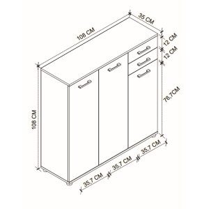 meg-GP041-0064,3-5 ΠΑΠΟΥΤΣΟΘΗΚΗ - ΝΤΟΥΛΑΠΙ POLLY MEGAPAP ΧΡΩΜΑ PINE OAK 108X35X108ΕΚ.