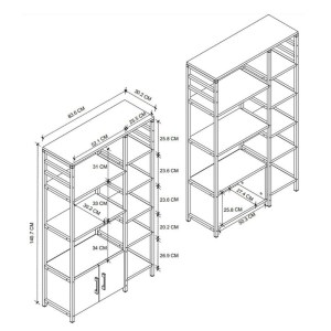 meg-GP041-0067,2-2 ΕΠΙΠΛΟ ΚΟΥΖΙΝΑΣ BENITO MEGAPAP ΧΡΩΜΑ ΜΑΥΡΟ - ΑΝΘΡΑΚΙ 83,6X30,2X140,7ΕΚ.