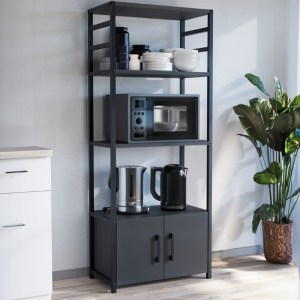 meg-GP041-0073,2-0 ΕΠΙΠΛΟ ΚΟΥΖΙΝΑΣ AGERO MEGAPAP ΜΕΤΑΛΛΙΚΟ - ΜΕΛΑΜΙΝΗΣ ΧΡΩΜΑ ΑΝΘΡΑΚΙ 56,1X30X138,3ΕΚ.