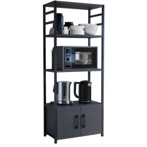 meg-GP041-0073,2-3 ΕΠΙΠΛΟ ΚΟΥΖΙΝΑΣ AGERO MEGAPAP ΜΕΤΑΛΛΙΚΟ - ΜΕΛΑΜΙΝΗΣ ΧΡΩΜΑ ΑΝΘΡΑΚΙ 56,1X30X138,3ΕΚ.
