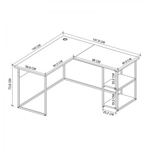 meg-GP041-0078,1-2 ΓΡΑΦΕΙΟ ΕΡΓΑΣΙΑΣ DELTA MEGAPAP ΧΡΩΜΑ ΚΑΠΝΙΣΤΗ ΚΑΡΥΔΙΑ 147,8X140X73,8ΕΚ.