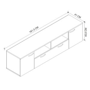 meg-GP041-0080,1-4 ΕΠΙΠΛΟ ΤΗΛΕΟΡΑΣΗΣ GIRIT MEGAPAP ΧΡΩΜΑ ΚΑΡΥΔΙ - ΑΝΘΡΑΚΙ 181,3X41X46,2ΕΚ.