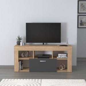 meg-GP041-0082,1-1 ΕΠΙΠΛΟ ΤΗΛΕΟΡΑΣΗΣ MIDILI MEGAPAP ΧΡΩΜΑ SAPPHIRE OAK - ΑΝΘΡΑΚΙ 135X42X60,7ΕΚ.
