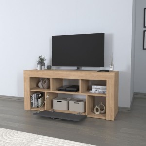 meg-GP041-0082,1-2 ΕΠΙΠΛΟ ΤΗΛΕΟΡΑΣΗΣ MIDILI MEGAPAP ΧΡΩΜΑ SAPPHIRE OAK - ΑΝΘΡΑΚΙ 135X42X60,7ΕΚ.