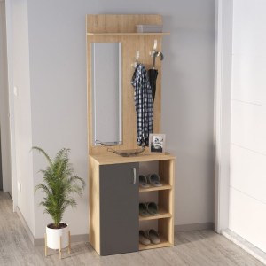 meg-GP041-0083,1-0 ΕΠΙΠΛΟ ΕΙΣΟΔΟΥ NORVA MEGAPAP ΧΡΩΜΑ SAPPHIRE OAK - ΑΝΘΡΑΚΙ 67,8X36,3X200,6ΕΚ.