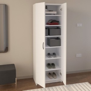 meg-GP041-0085,1-2 ΝΤΟΥΛΑΠΑ ΡΟΥΧΩΝ - ΠΑΠΟΥΤΣΟΘΗΚΗ RENSO MEGAPAP ΔΙΦΥΛΛΗ ΧΡΩΜΑ ΛΕΥΚΟ 59,8X37,8X178,5ΕΚ.