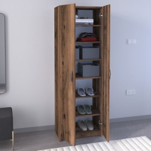 meg-GP041-0085,2-2 ΝΤΟΥΛΑΠΑ ΡΟΥΧΩΝ - ΠΑΠΟΥΤΣΟΘΗΚΗ RENSO MEGAPAP ΔΙΦΥΛΛΗ ΧΡΩΜΑ ΚΑΠΝΙΣΤΗ ΚΑΡΥΔΙΑ 59,8X37,8X178,5ΕΚ.