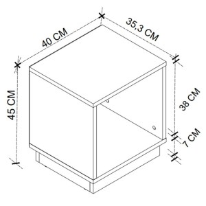 meg-GP041-0093,1-3 ΚΟΜΟΔΙΝΟ GINO MEGAPAP ΧΡΩΜΑ ΛΕΥΚΟ 40X35,3X45ΕΚ.