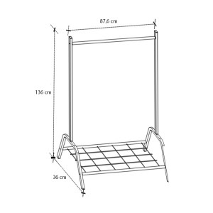 meg-GP041-0101,1-3 ΕΠΙΔΑΠΕΔΙΑ ΚΡΕΜΑΣΤΡΑ SELMAN MEGAPAP ΜΕΤΑΛΛΙΚΗ ΧΡΩΜΑ ΜΑΥΡΟ 87,6X36X136ΕΚ.