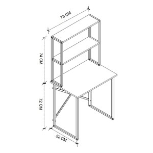 meg-GP041-0104,1-3 ΓΡΑΦΕΙΟ ΕΡΓΑΣΙΑΣ POPE MEGAPAP ΧΡΩΜΑ PINE OAK 73X52X146ΕΚ.