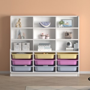 meg-GP041-0112,1-2 ΒΙΒΛΙΟΘΗΚΗ OBIA MEGAPAP ΜΕ 9 ΣΥΡΤΑΡΙΑ ΧΡΩΜΑ ΛΕΥΚΟ 132,6X30X115ΕΚ.