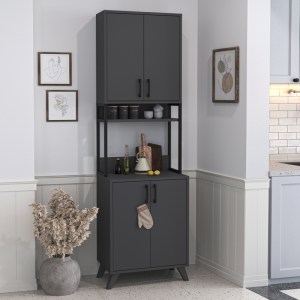 meg-GP041-0115,2-0 ΕΠΙΠΛΟ ΚΟΥΖΙΝΑΣ SEDEF MEGAPAP ΧΡΩΜΑ ΑΝΘΡΑΚΙ 61X40X202,1ΕΚ.