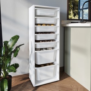 meg-GP041-0116,1-0 ΣΥΡΤΑΡΙΕΡΑ ΚΟΥΖΙΝΑΣ - ΜΠΑΝΙΟΥ KAYRA MEGAPAP ΜΕ 7 ΣΥΡΤΑΡΙΑ ΧΡΩΜΑ ΛΕΥΚΟ 45,4X30X125ΕΚ.
