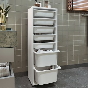 meg-GP041-0116,1-1 ΣΥΡΤΑΡΙΕΡΑ ΚΟΥΖΙΝΑΣ - ΜΠΑΝΙΟΥ KAYRA MEGAPAP ΜΕ 7 ΣΥΡΤΑΡΙΑ ΧΡΩΜΑ ΛΕΥΚΟ 45,4X30X125ΕΚ.