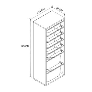 meg-GP041-0116,1-4 ΣΥΡΤΑΡΙΕΡΑ ΚΟΥΖΙΝΑΣ - ΜΠΑΝΙΟΥ KAYRA MEGAPAP ΜΕ 7 ΣΥΡΤΑΡΙΑ ΧΡΩΜΑ ΛΕΥΚΟ 45,4X30X125ΕΚ.