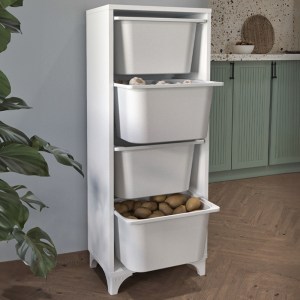 meg-GP041-0117,1-2 ΣΥΡΤΑΡΙΕΡΑ ΚΟΥΖΙΝΑΣ - ΜΠΑΝΙΟΥ KAYRA I MEGAPAP ΜΕ 4 ΣΥΡΤΑΡΙΑ ΧΡΩΜΑ ΛΕΥΚΟ 45,3X29,7X116,3ΕΚ.