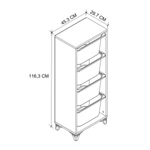 meg-GP041-0117,1-4 ΣΥΡΤΑΡΙΕΡΑ ΚΟΥΖΙΝΑΣ - ΜΠΑΝΙΟΥ KAYRA I MEGAPAP ΜΕ 4 ΣΥΡΤΑΡΙΑ ΧΡΩΜΑ ΛΕΥΚΟ 45,3X29,7X116,3ΕΚ.
