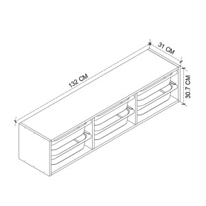 meg-GP041-0118,1-3 ΣΥΡΤΑΡΙΕΡΑ ΕΠΙΤΟΙΧΙΑ PAVIA MEGAPAP ΜΕ 6 ΣΥΡΤΑΡΙΑ ΧΡΩΜΑ SAPPHIRE OAK 132X31X30,7ΕΚ.