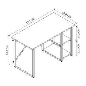 meg-GP041-0120,1-2 ΓΡΑΦΕΙΟ ΕΡΓΑΣΙΑΣ ODEON MEGAPAP ΧΡΩΜΑ RUSTIC ΚΑΡΥΔΙ 120X59,8X73,8ΕΚ.